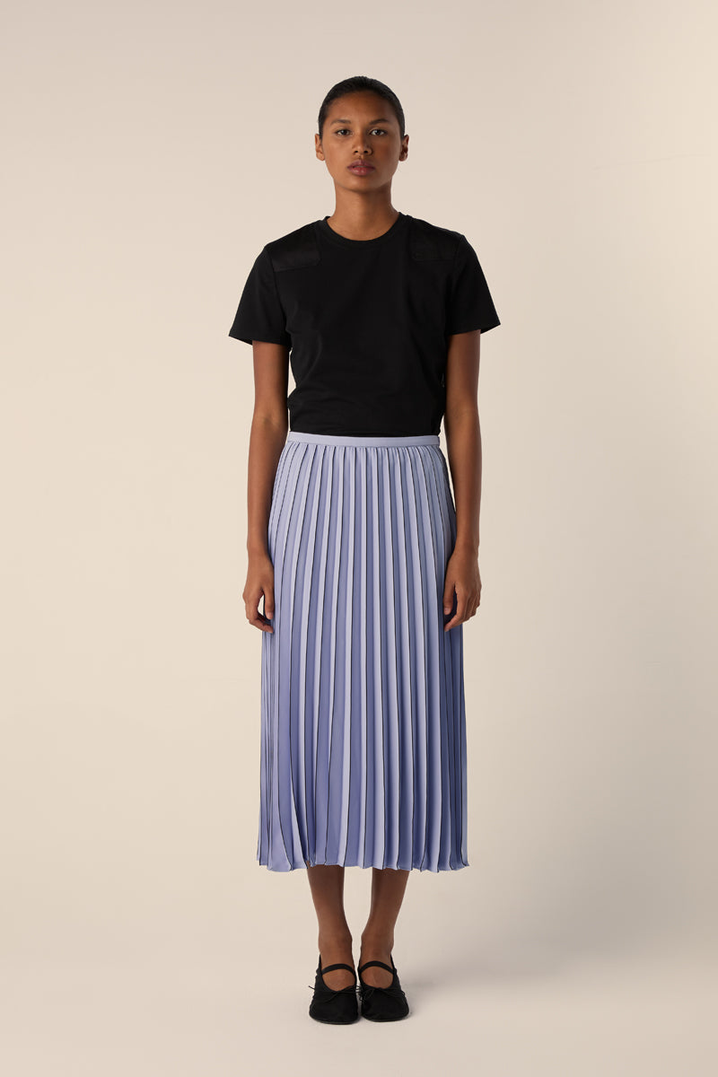 Miles Pleated Skirt-White/Black PROENZA SCHOULER WHITE LABEL