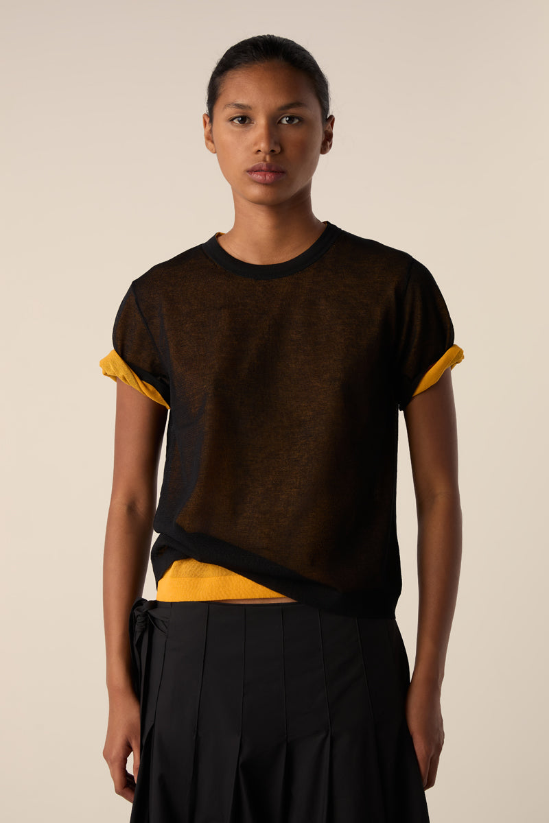Powell Layered top-Black/Marigold PROENZA SCHOULER WHITE LABEL