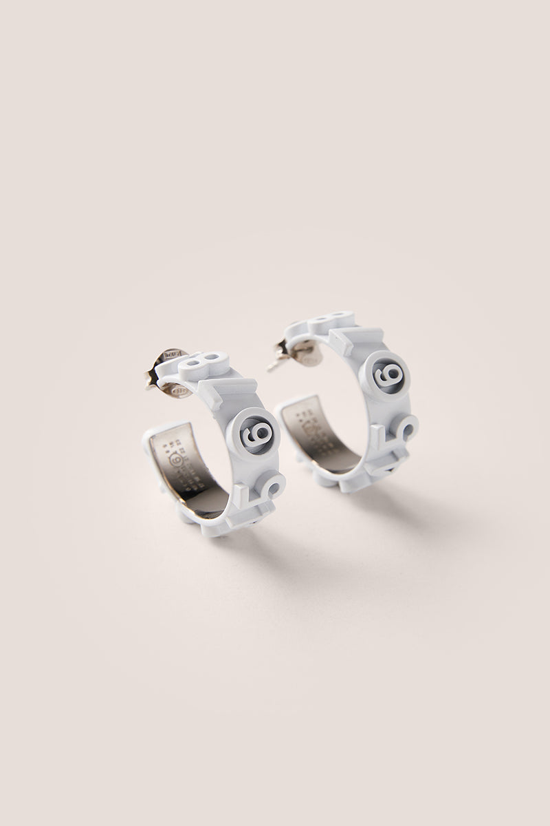 Numeric Hoop earrings/White MM6 MAISON MARGIELA