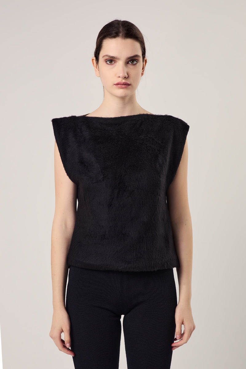 Zipper detailing vest-Dark purple/Black MM6 MAISON MARGIELA
