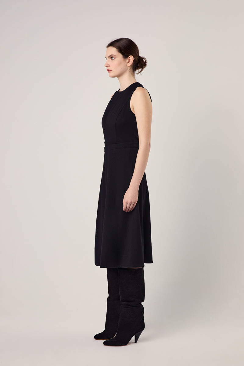 Ivy Wrap Dress in Stretch Suiting/Black PROENZA SCHOULER WHITE LABEL