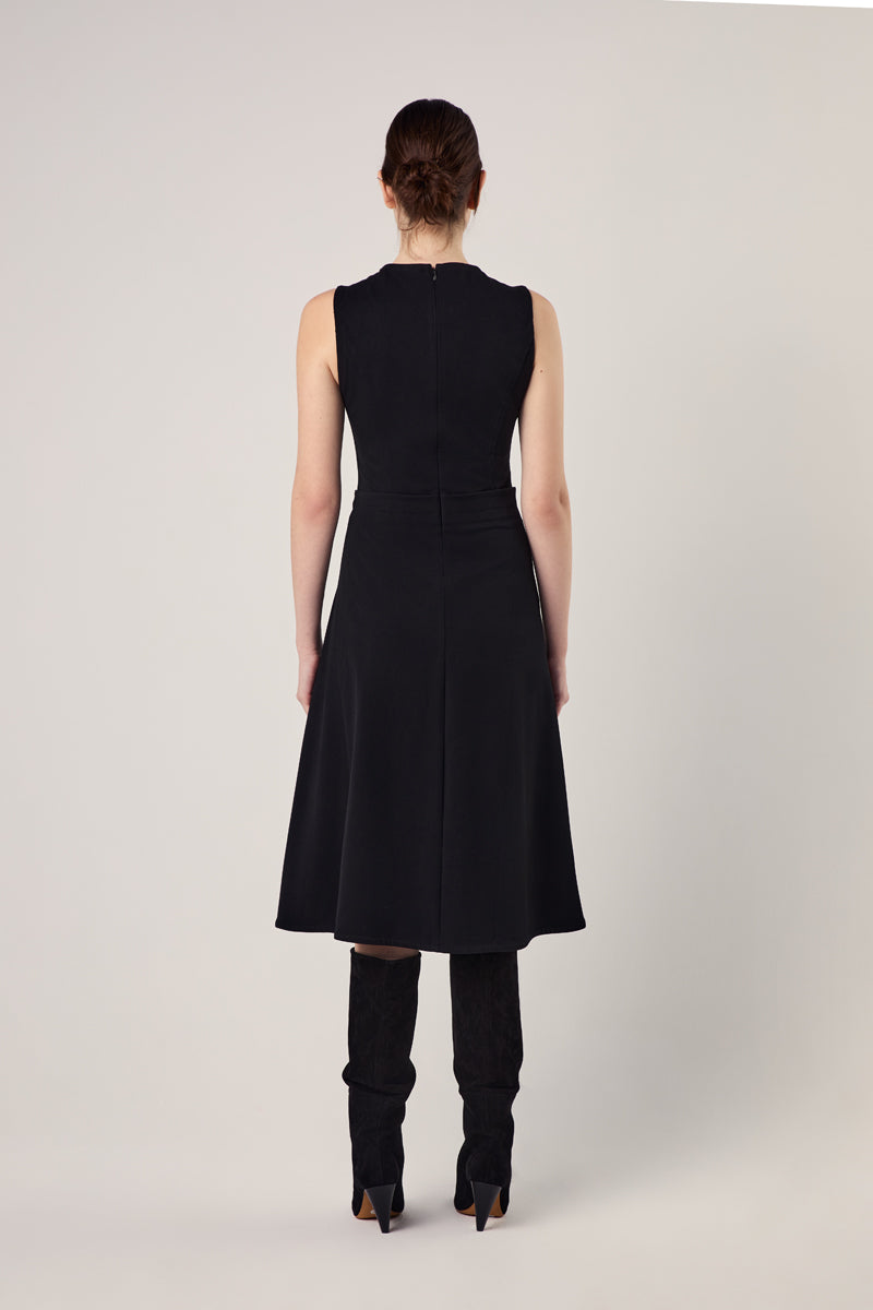 Ivy Wrap Dress in Stretch Suiting/Black PROENZA SCHOULER WHITE LABEL