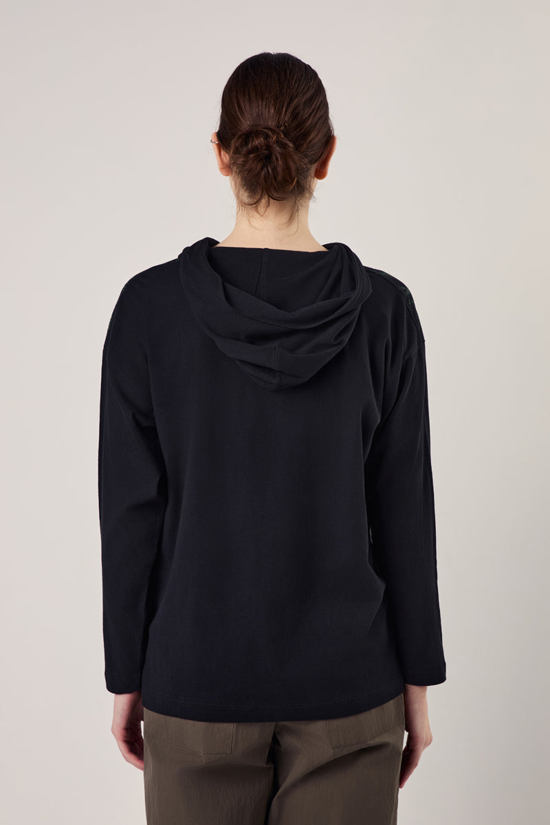 Numbers-motif cotton hoodie/Black-green MM6 MAISON MARGIELA