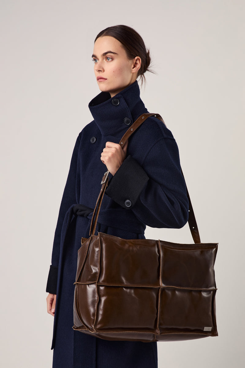 Numeric weekender Leather bag/Brown MM6 MAISON MARGIELA