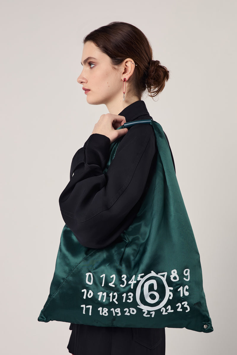 Classic Japanese logo-print tote bag-Forest Green MM6 MAISON MARGIELA
