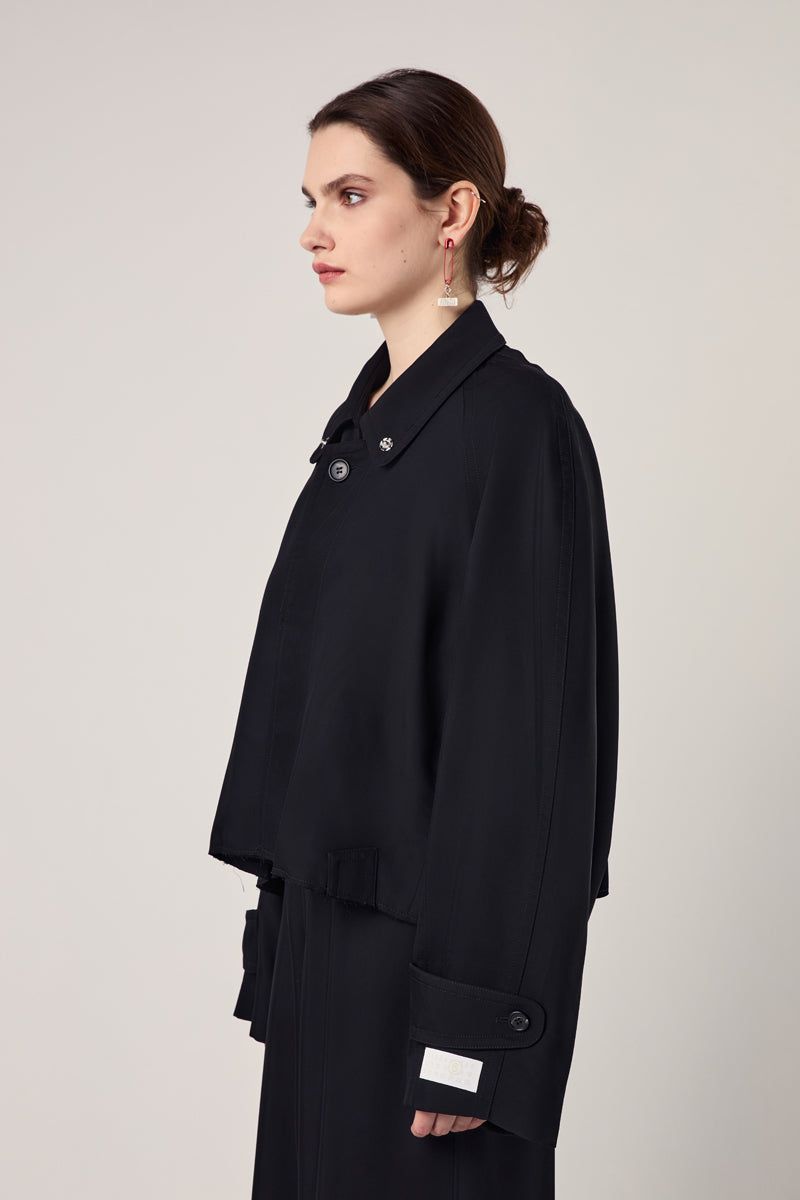 Logo-patch oversized jacket/Black MM6 MAISON MARGIELA