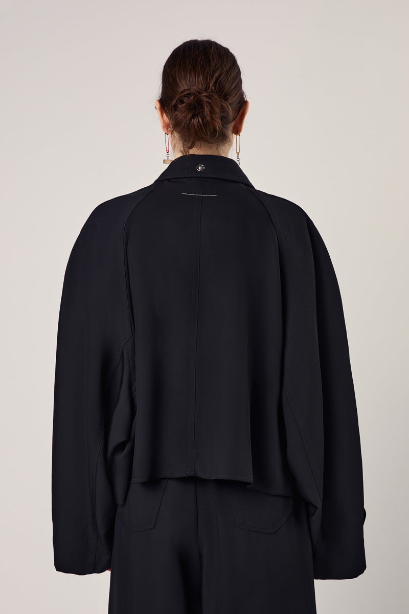 Logo-patch oversized jacket/Black MM6 MAISON MARGIELA