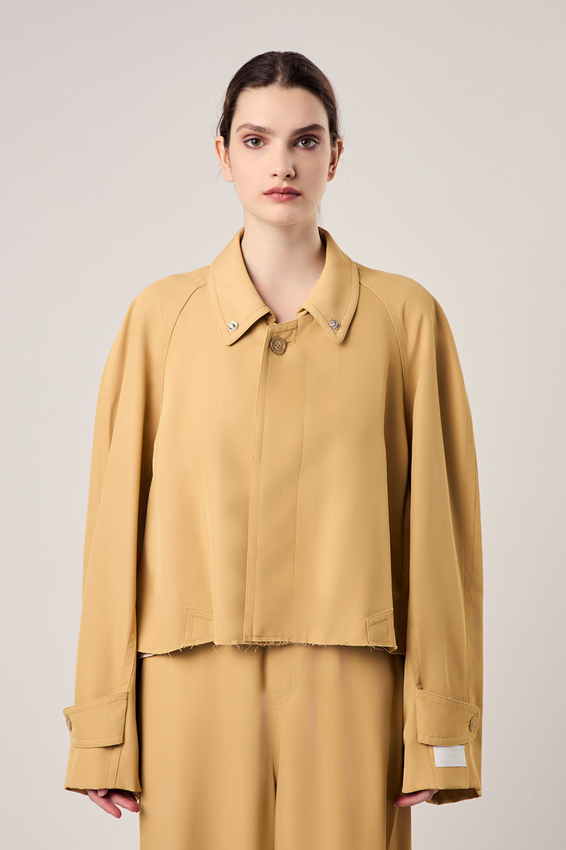 Logo-patch oversized jacket/Butter yellow MM6 MAISON MARGIELA