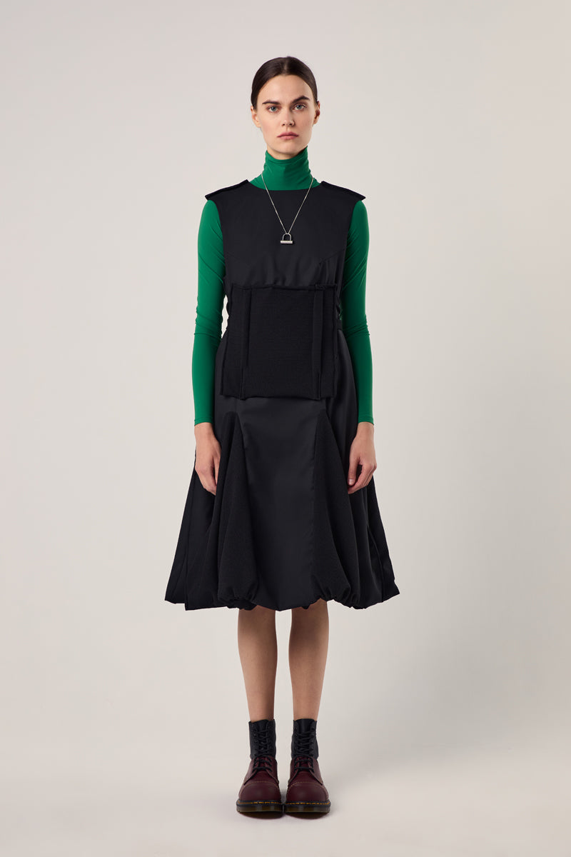 Black wool dress/Black 240791