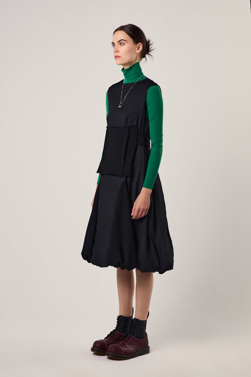Black wool dress/Black 240791