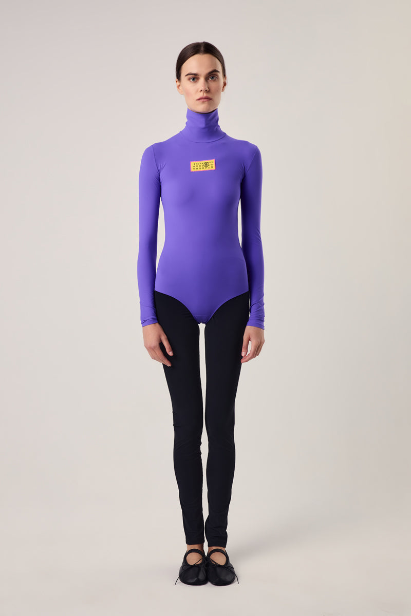 Numbers-motif bodysuit/Purple MM6 MAISON MARGIELA