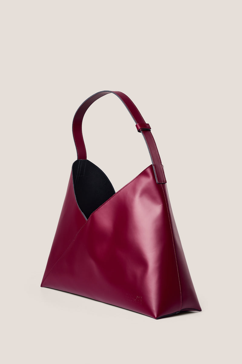 Large fortune cookie leather tote bag/Red MM6 MAISON MARGIELA