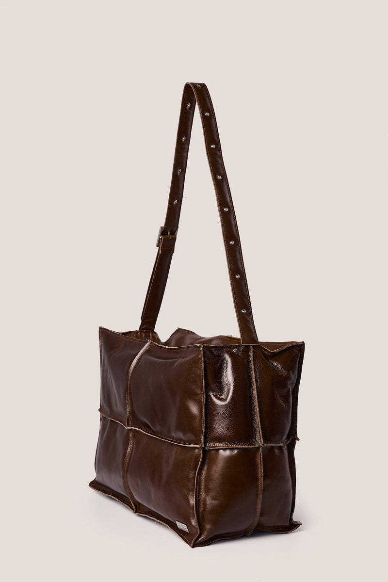 Numeric weekender Leather bag/Brown MM6 MAISON MARGIELA