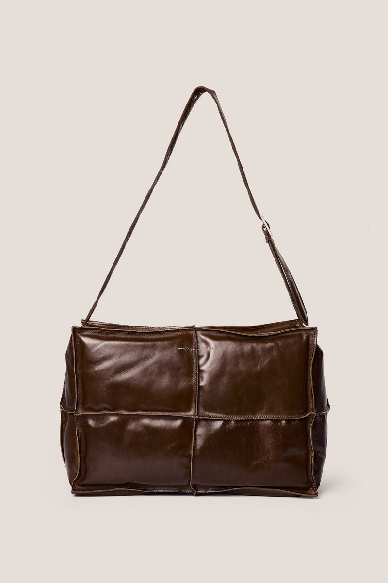 Numeric weekender Leather bag/Brown MM6 MAISON MARGIELA