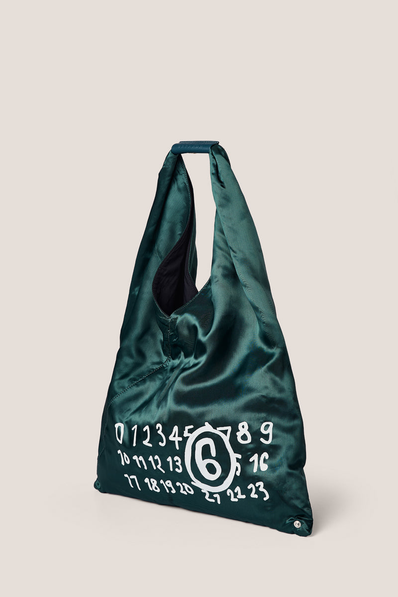 Classic Japanese logo-print tote bag-Forest Green MM6 MAISON MARGIELA