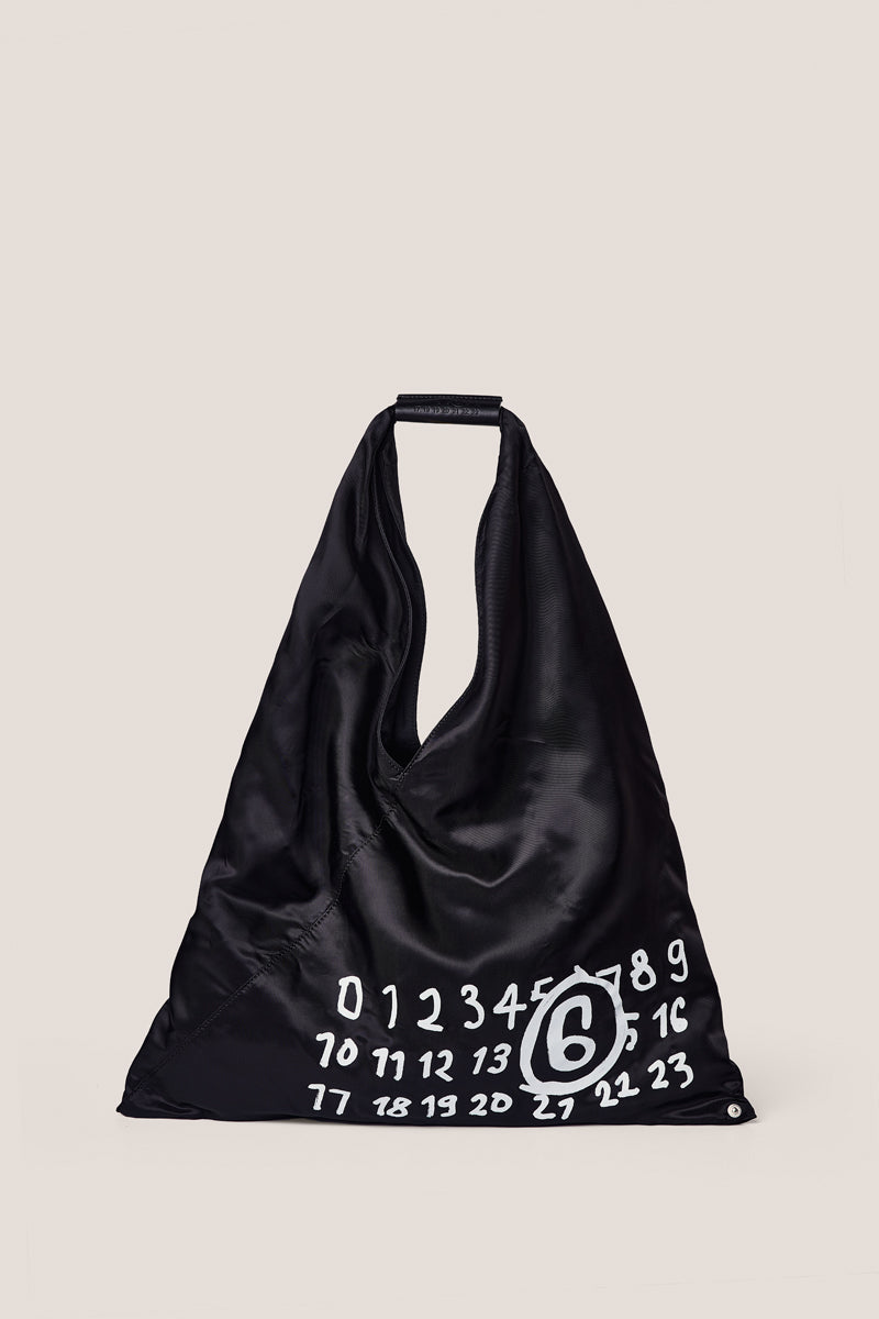 Classic Japanese logo-print tote bag-Black MM6 MAISON MARGIELA