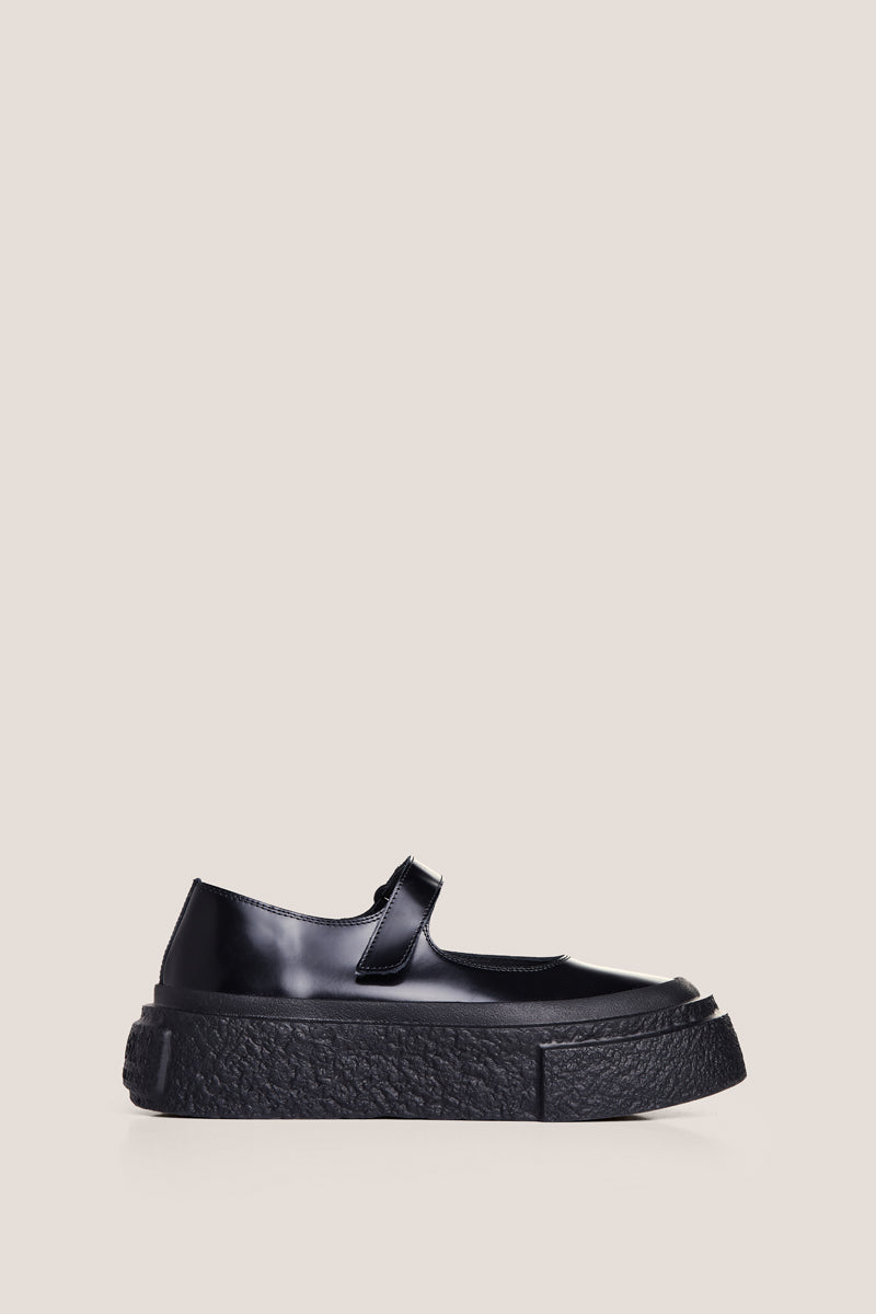 Numbers-motif leather ballerina shoes/Black MM6 MAISON MARGIELA