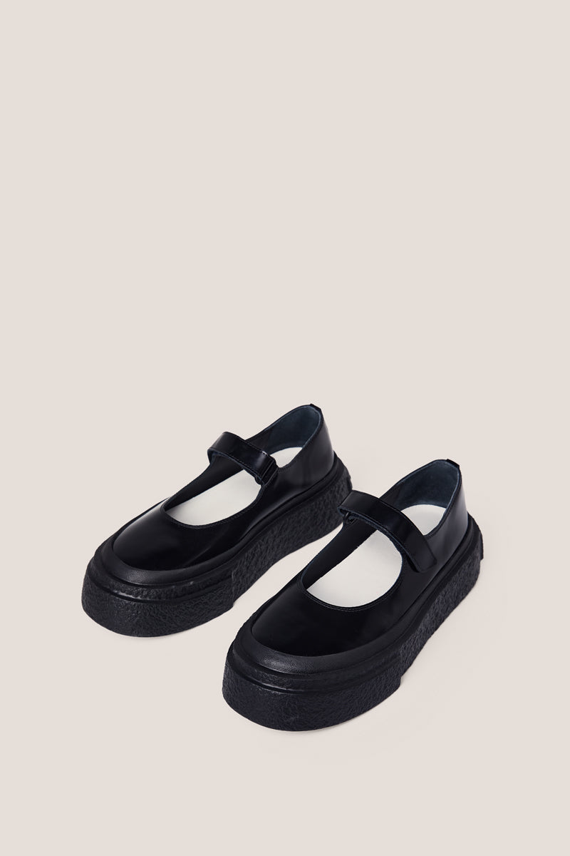 Numbers-motif leather ballerina shoes/Black MM6 MAISON MARGIELA