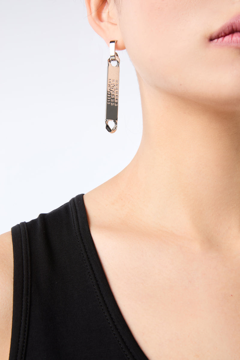 Numbers motif drop earrings-Silver MM6 MAISON MARGIELA