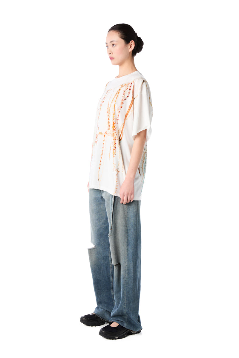 Graphic-print oversized T-shirt-White MM6 MAISON MARGIELA