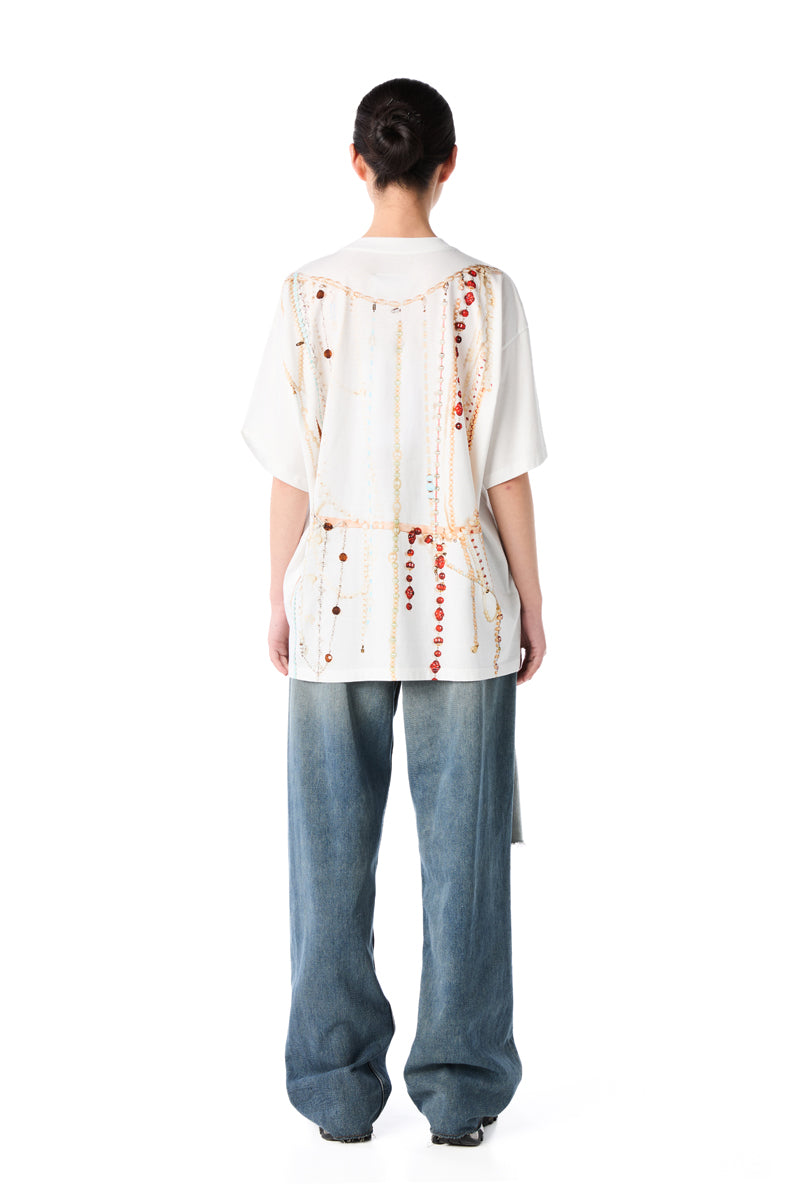 Graphic-print oversized T-shirt-White MM6 MAISON MARGIELA
