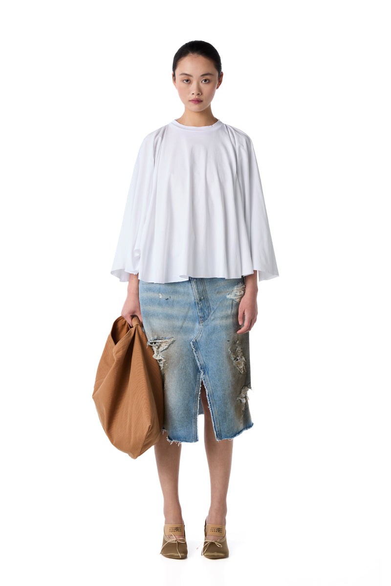 Japanese draped shoulder bag-Caramel Brown MM6 MAISON MARGIELA
