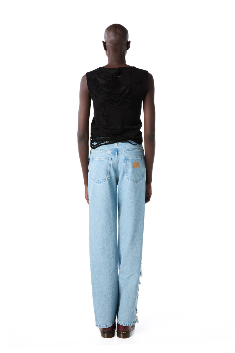 Ripped jeans-Blue MM6 MAISON MARGIELA