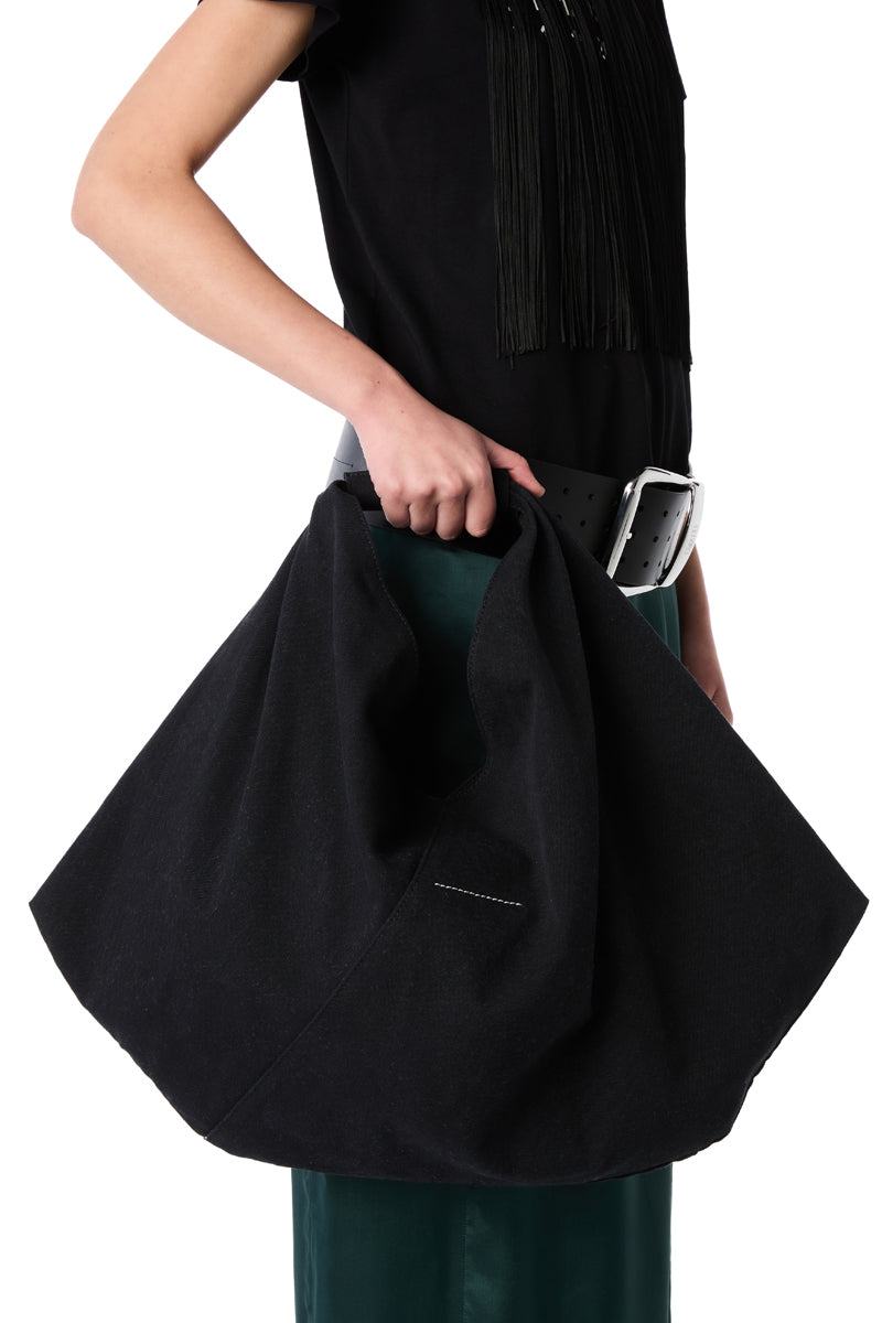 Japanese draped shoulder bag-Black MM6 MAISON MARGIELA