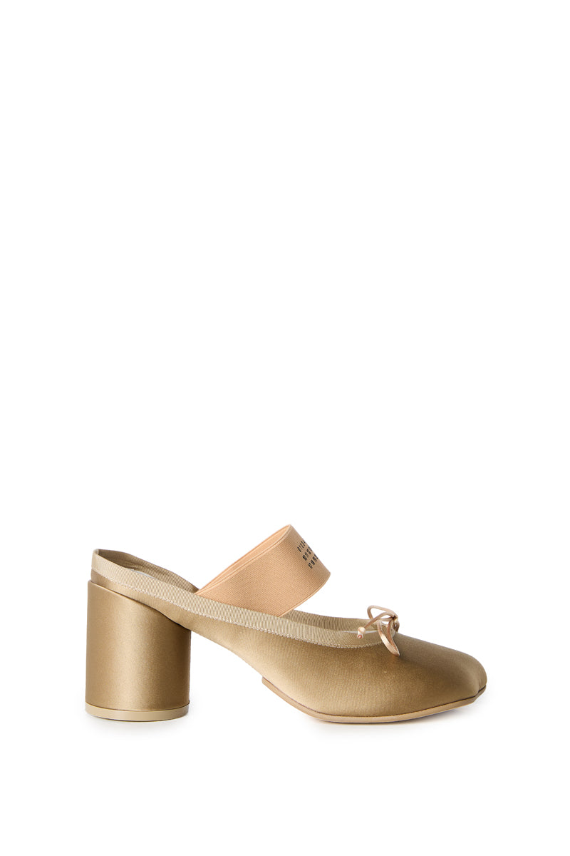 70mm logo elastic ballet mules-Beige MM6 MAISON MARGIELA