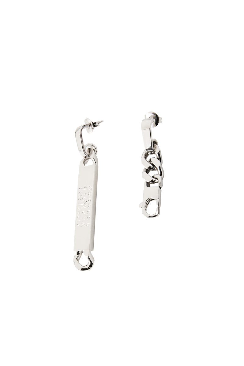 Numbers motif drop earrings-Silver MM6 MAISON MARGIELA