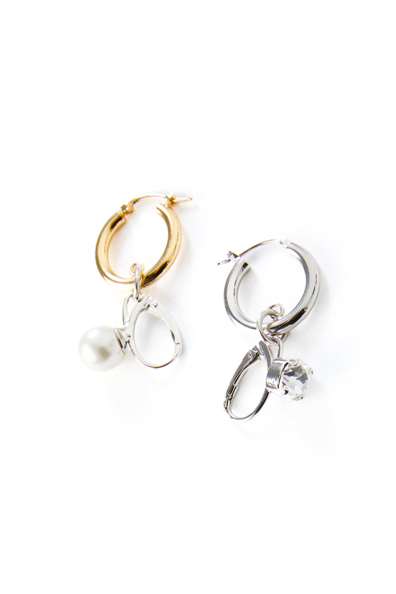 Embellished hoop earrings-Silver/Gold MM6 MAISON MARGIELA
