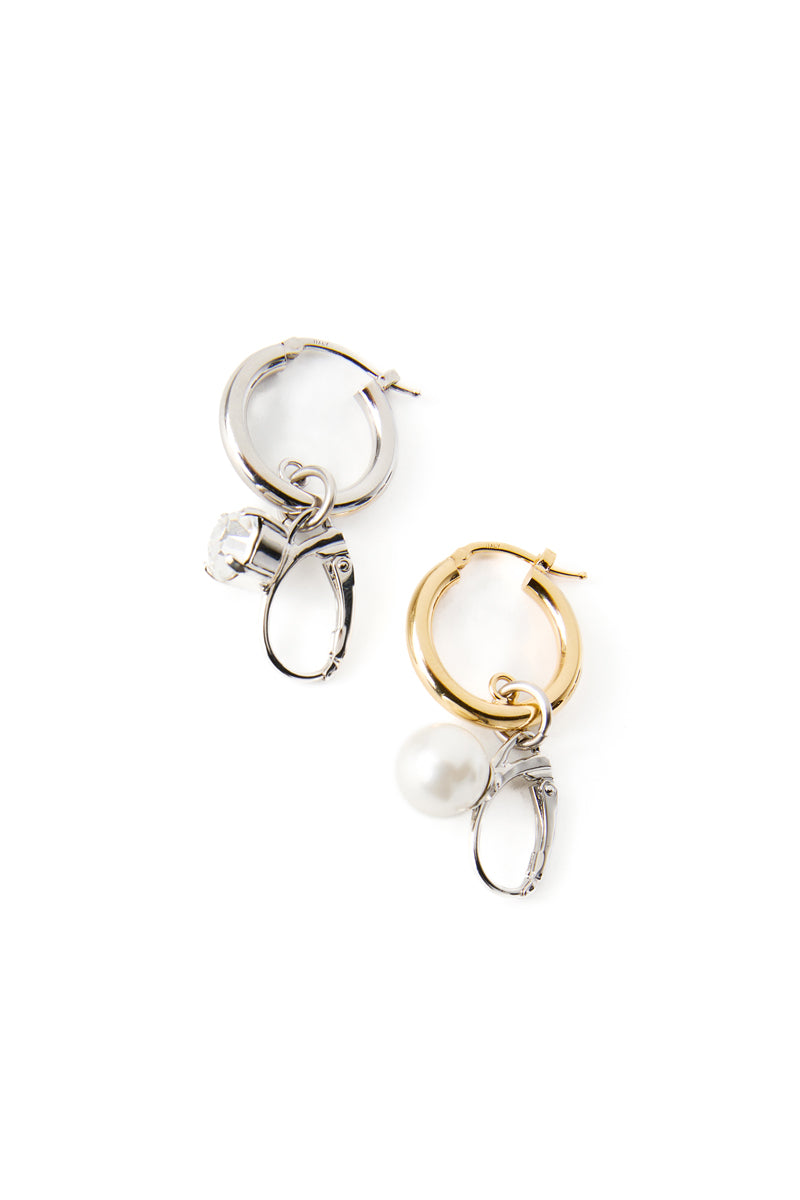 Embellished hoop earrings-Silver/Gold MM6 MAISON MARGIELA