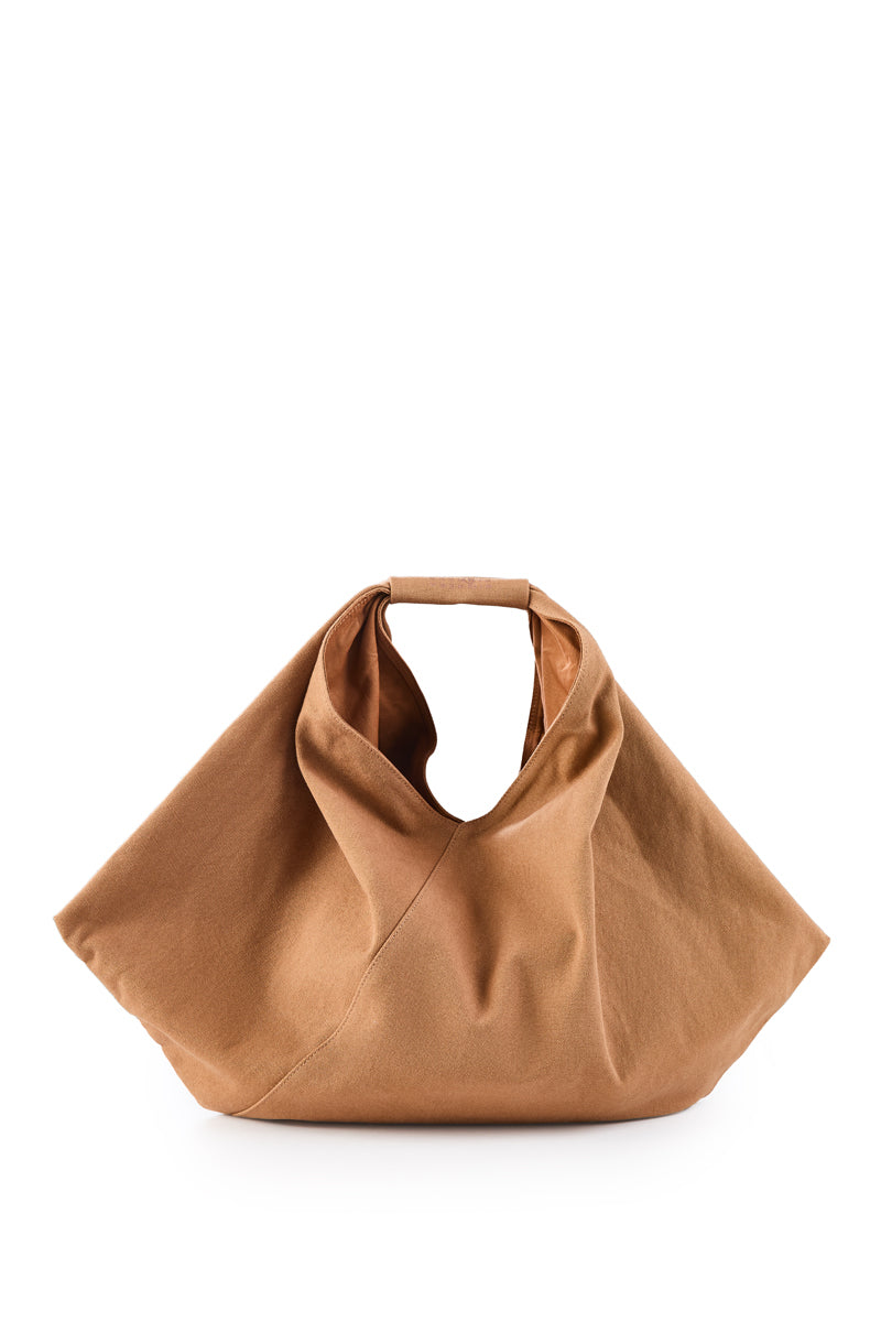 Japanese draped shoulder bag-Caramel Brown MM6 MAISON MARGIELA