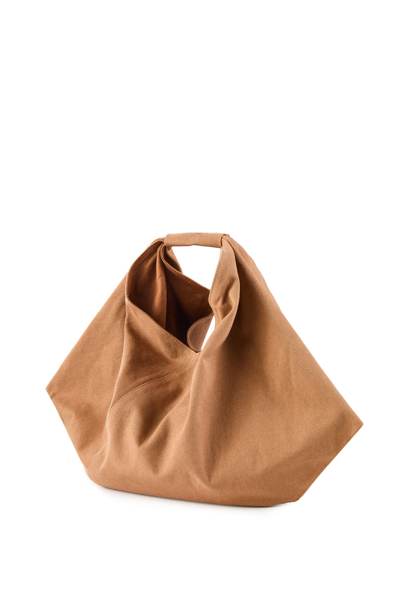 Japanese draped shoulder bag-Caramel Brown MM6 MAISON MARGIELA