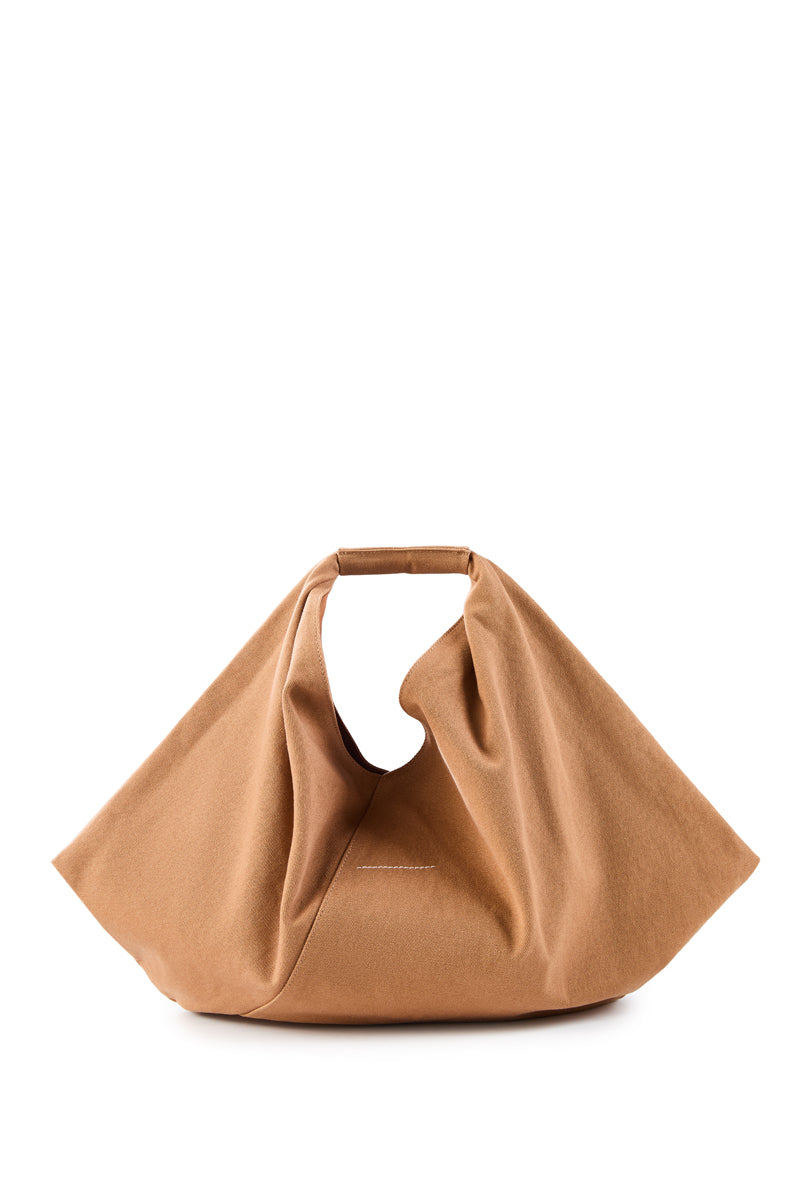 Japanese draped shoulder bag-Caramel Brown MM6 MAISON MARGIELA