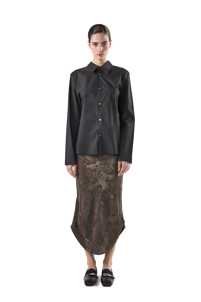 Jacquard midi skirt/Dark Green-Dark Red MM6 MAISON MARGIELA