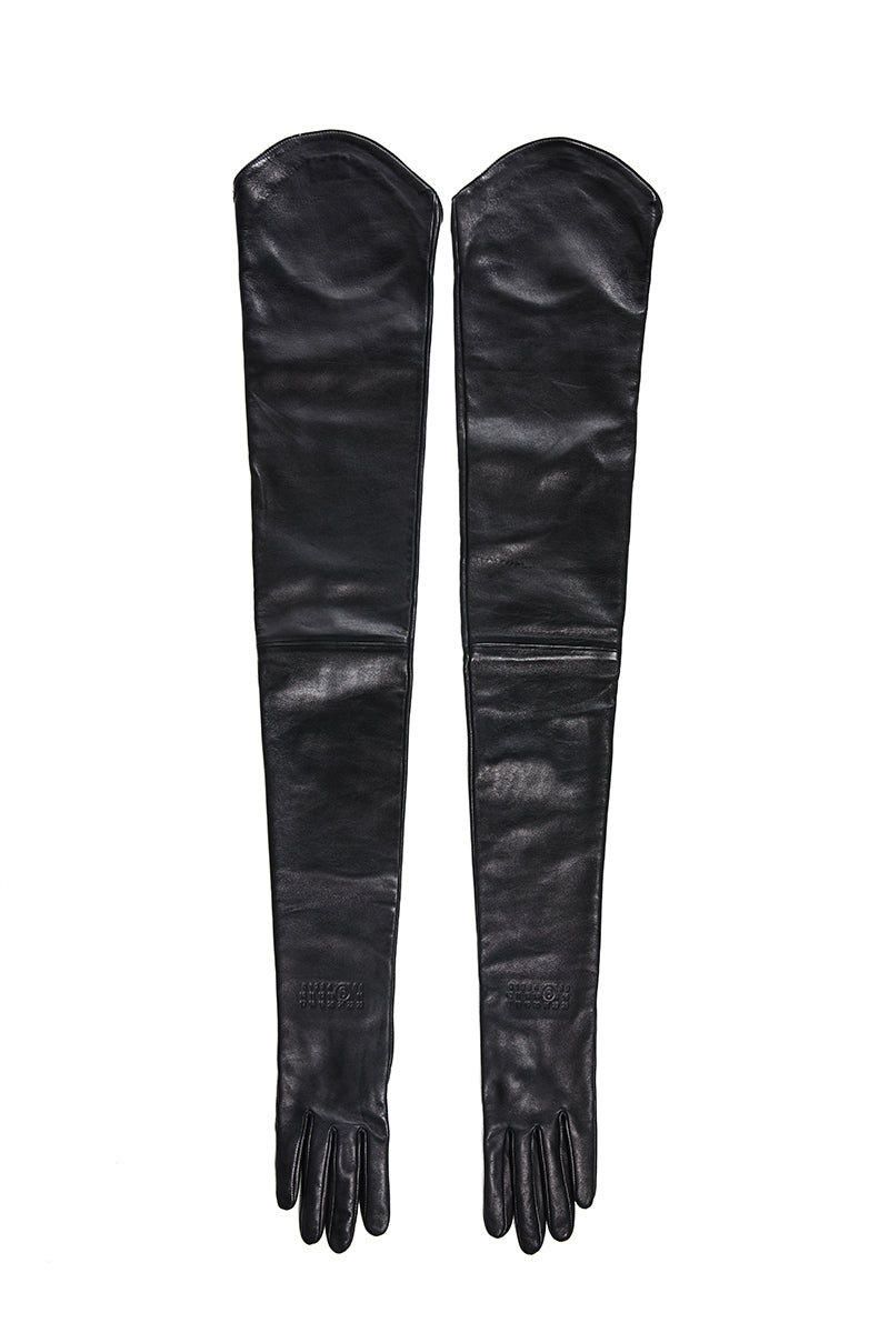 Long leather gloves/Black MM6 MAISON MARGIELA