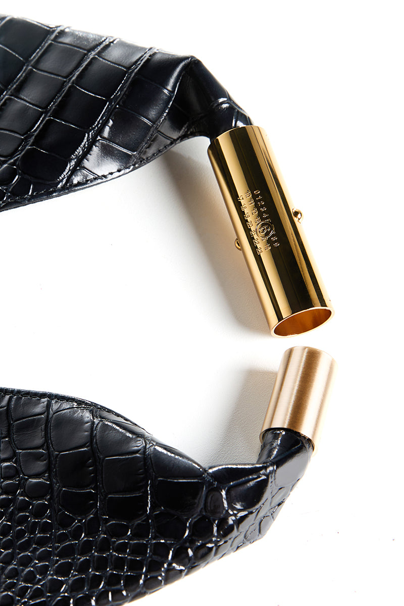 Crocodile-embossed Japanese Bag/ Black MM6 MAISON MARGIELA