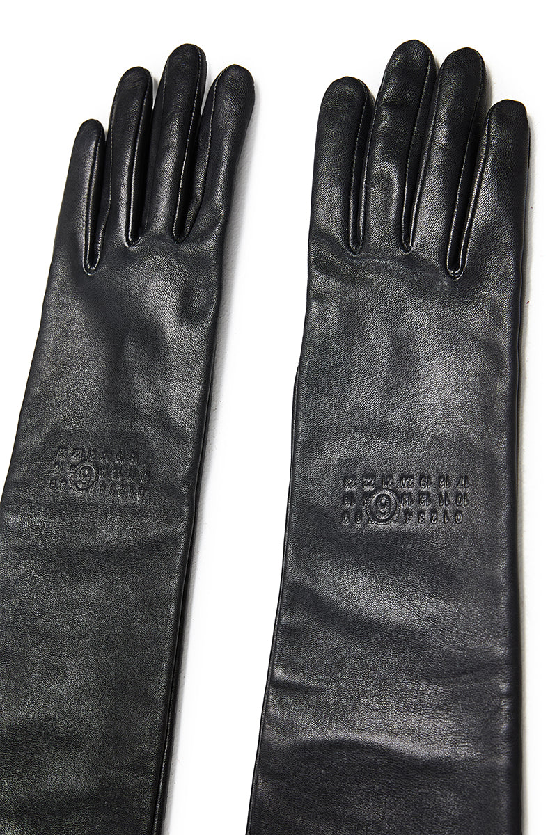 Long leather gloves/Black MM6 MAISON MARGIELA