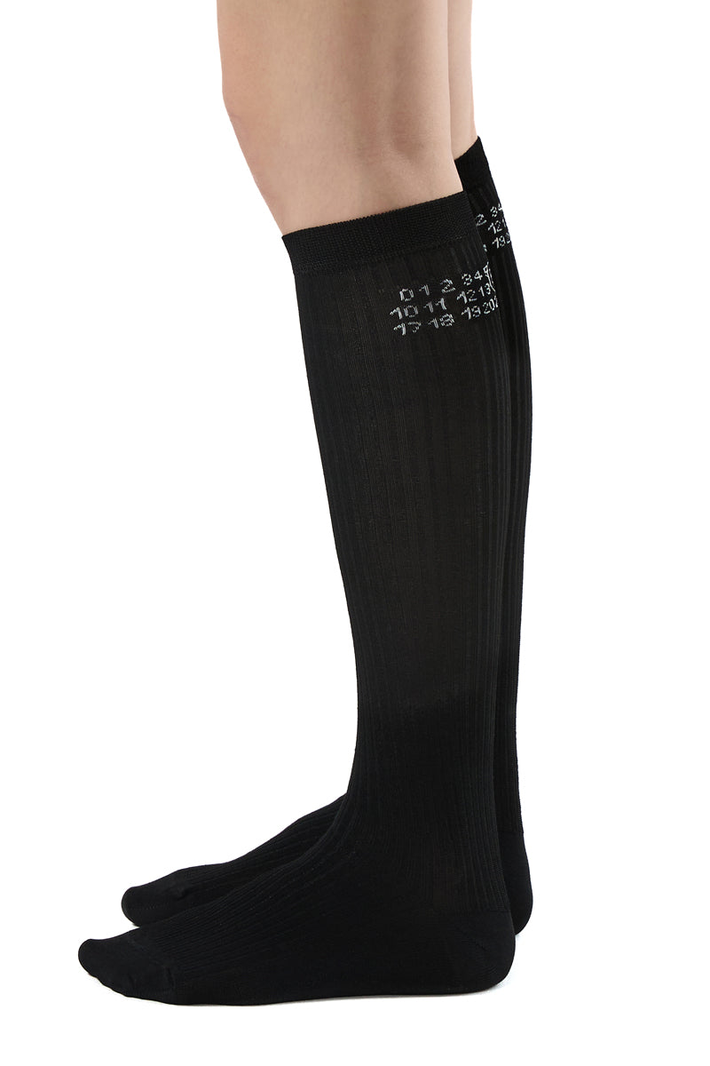 Numeric ribbed socks/Black MM6 MAISON MARGIELA