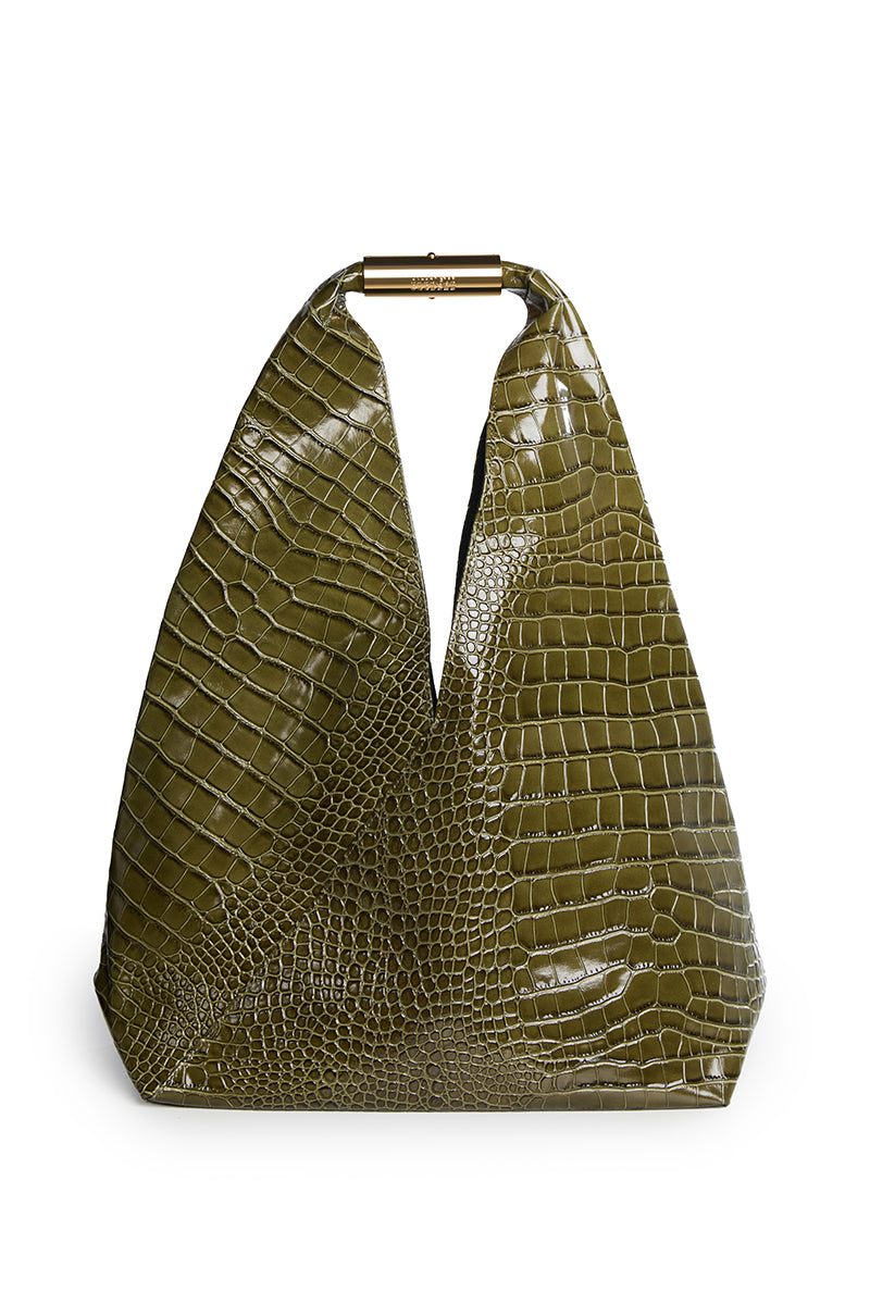 Crocodile-embossed Japanese Bag/ Olive MM6 MAISON MARGIELA