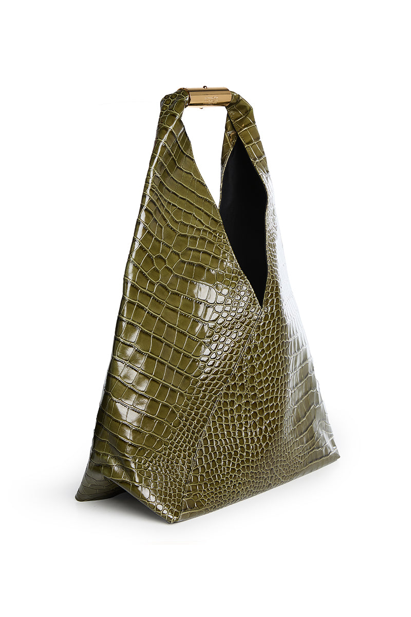 Crocodile-embossed Japanese Bag/ Olive MM6 MAISON MARGIELA