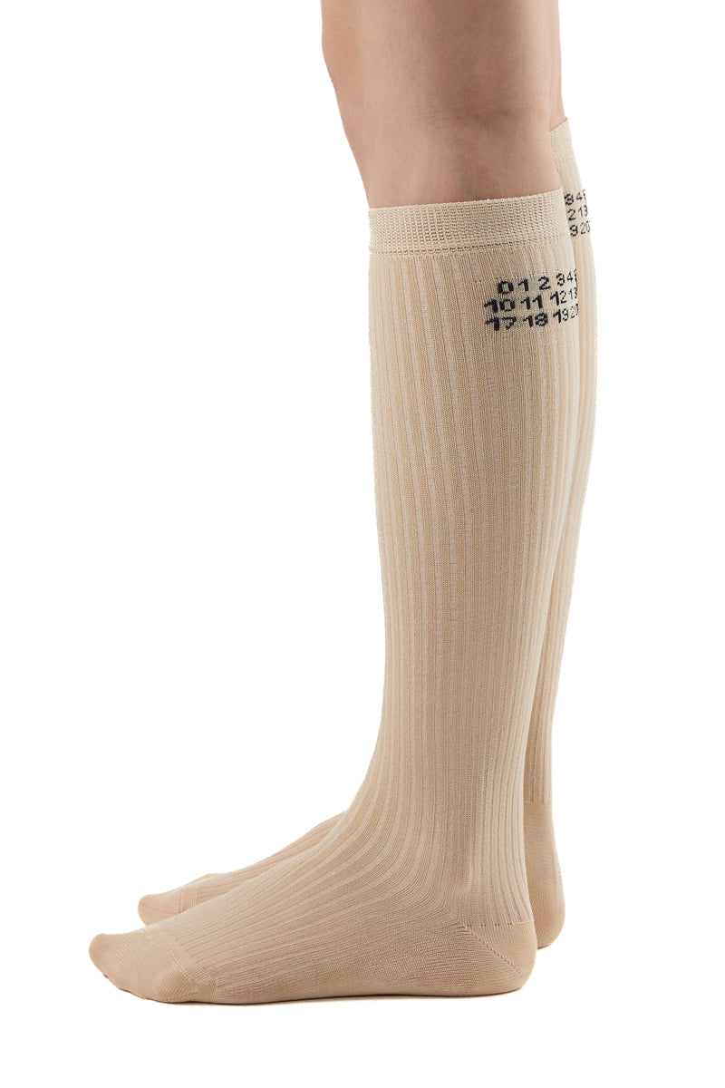 Numeric ribbed socks/Beige MM6 MAISON MARGIELA