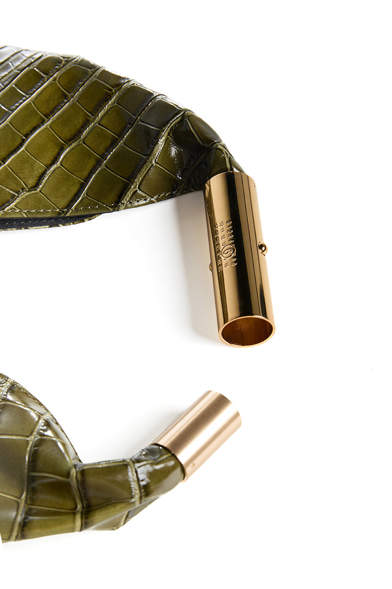 Crocodile-embossed Japanese Bag/ Olive MM6 MAISON MARGIELA