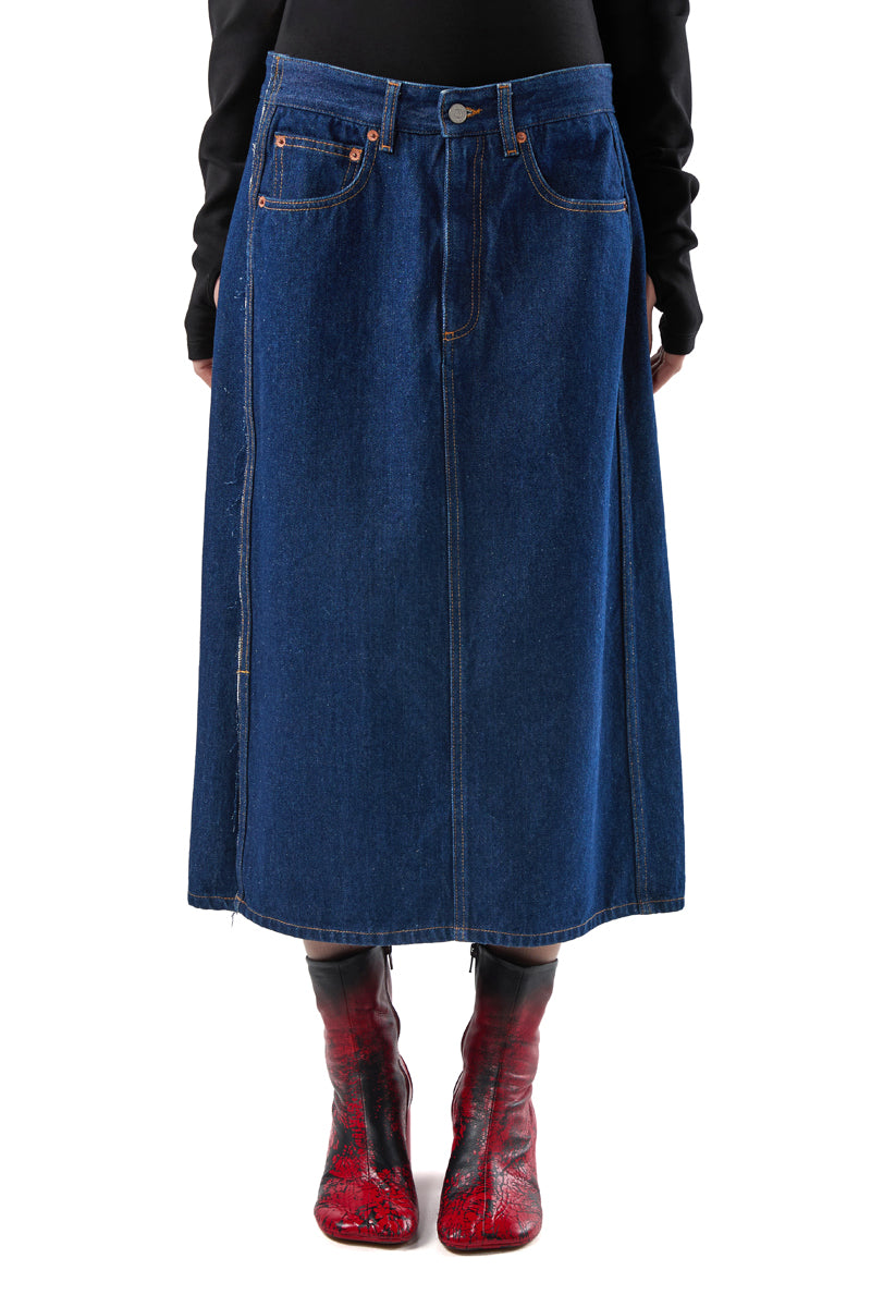 Denim midi skirt/Dark Blue MM6 MAISON MARGIELA