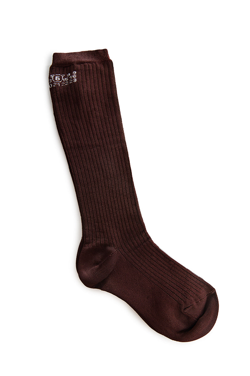 Numeric ribbed socks/Brown MM6 MAISON MARGIELA
