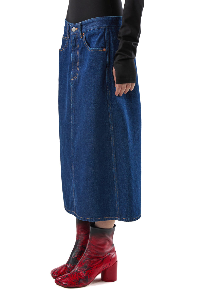 Denim midi skirt/Dark Blue MM6 MAISON MARGIELA