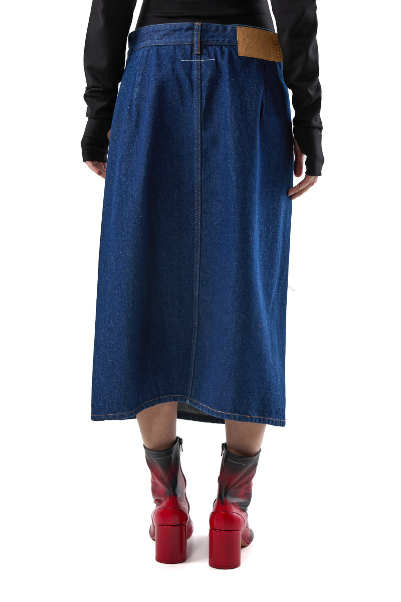 Denim midi skirt/Dark Blue MM6 MAISON MARGIELA