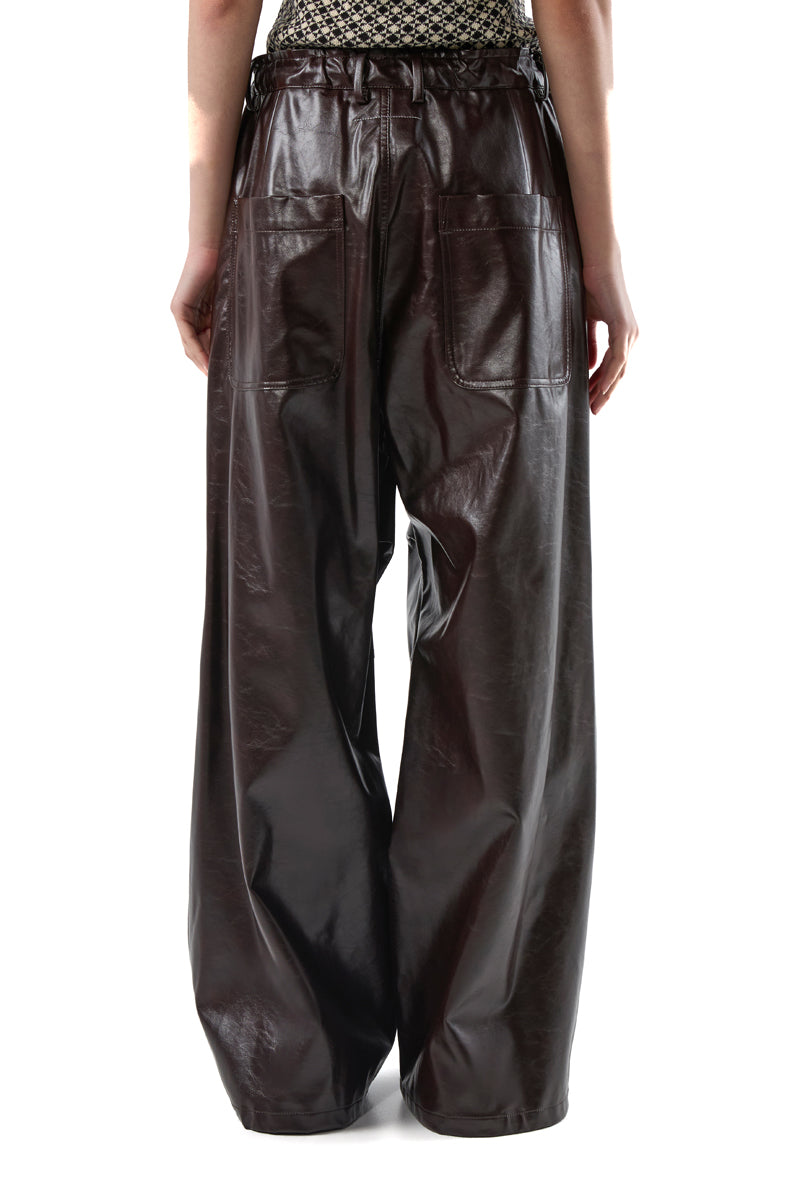 Parachute draped trousers/Brown MM6 MAISON MARGIELA