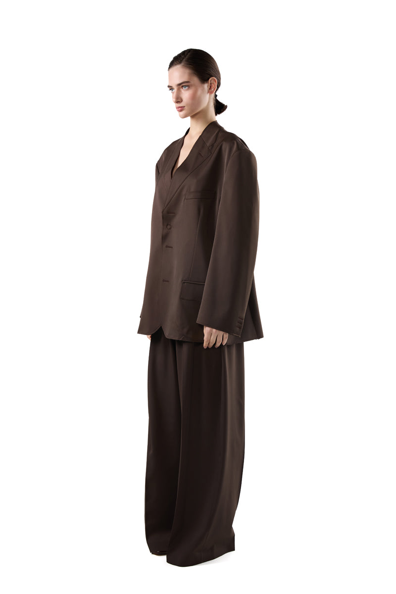 Raw-cut single-breasted blazer/Brown MM6 MAISON MARGIELA